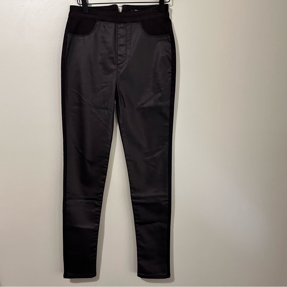 Forever 21 Faux Leather Flat Front Panel Rear Zipper Pants Mixed Medium - Picture 1 of 6